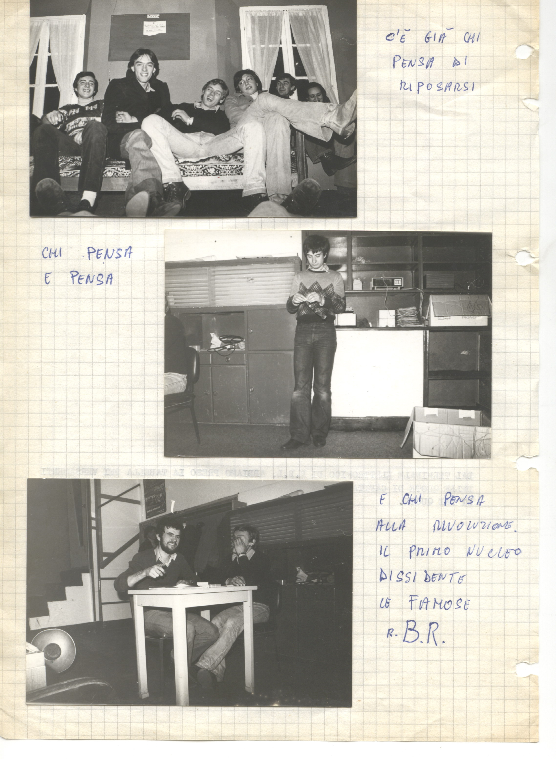 Squadra della radio riunita nella sede di Tavernerio nei primi anni Novanta.